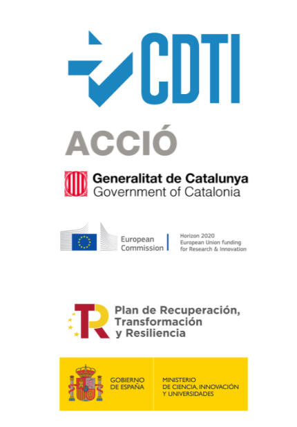Imagen con el logo de diferentes organismos que gestionan fondos para ayudas y subvenciones I+D+i Imagen con el logo de diferentes organismos que gestionan fondos para ayudas y subvenciones I+D+i como CDTI, ACCIÓ, European Comission, PERTE, Ministerio de Ciencia, Innovación y Universidades, entre otros.